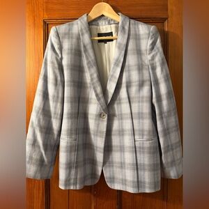 Giorgio Armani Elegant Light Blue Check Blazer
